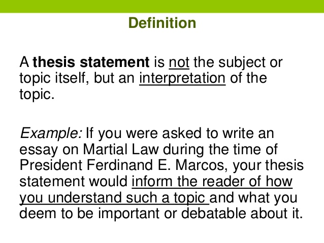 what does thesis mean in an essay